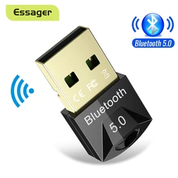 Essager adaptador bluetooth 5.0 usb, dongle bluetooth, música, receptor, transmissor de áudio para computador, pc, ps4, alto falante, mouse sem fio