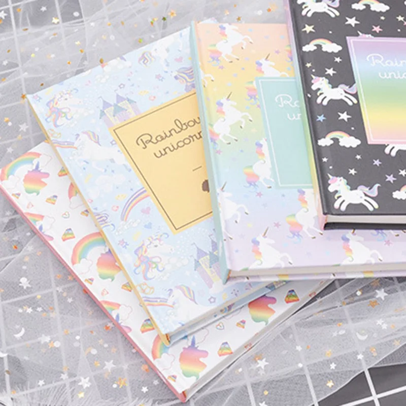 

Cute Kawaii Cartoon Unicorn Weekly Plan Memo Painting Drawing NoteBook Rainbow Diary Notepad Office School Supplies Random Color