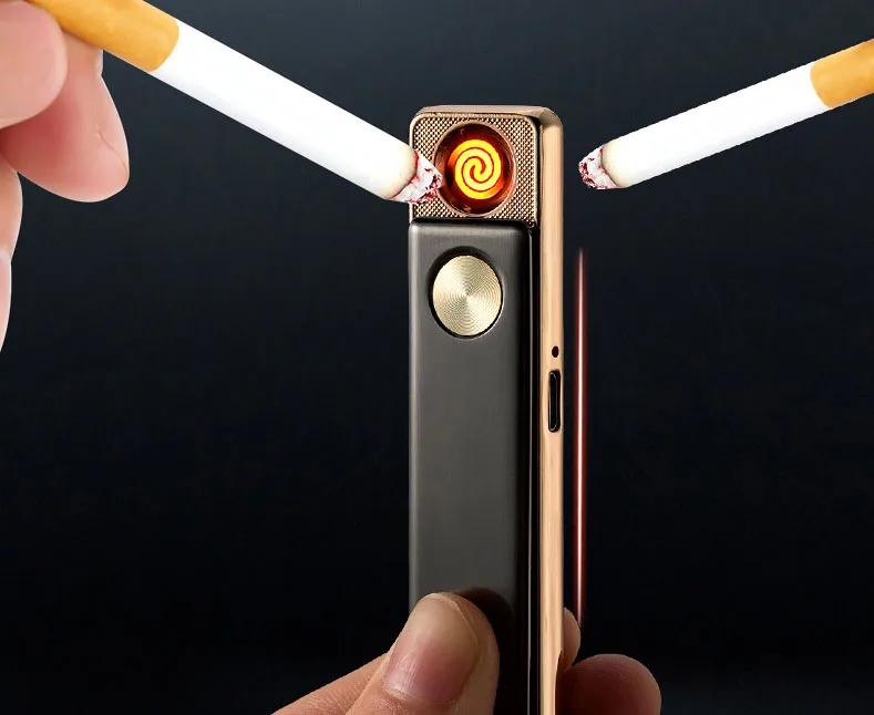 Jobon USB Зажигалка, ультра тонкая ветрозащитная металлическая зажигалка, Электронная зажигалка подарочная упаковка