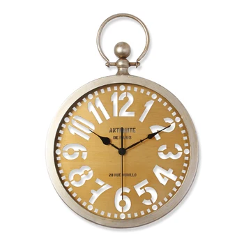 

Nordic Antique Wall Clocks Metal Silent Simple Unique 3D Wall Clock Roman Numerals Reloj Mural Digital Living Clock AC50AL