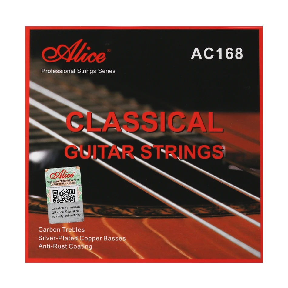 US $10.56 Alice AC168 HighEnd Classical Guitar Strings Set SilverPlated Copper Carbon Nylon Core AntiRust Coating