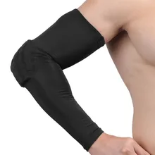 Винтажный Черный рукав налокотник защита компрессионный бейсбольный футбол, баскетбол, Спорт Высокое качество Прямая