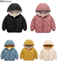 Children's Cotton-padded Clothes 2021 Autumn And Winter New Fashion Clothinng Unisex Baby Hooded Parka Boys Clothes Down Jacket
