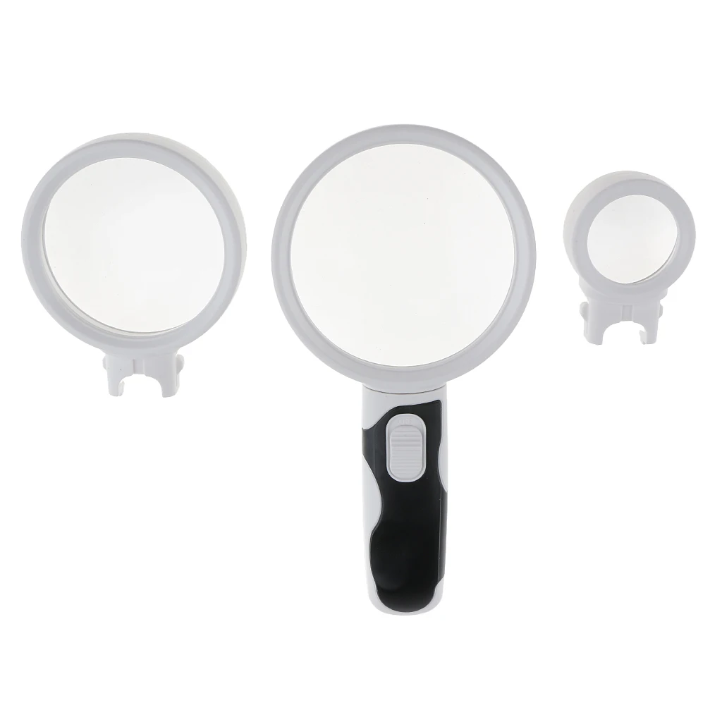 

LED 2.5X 5X 16X Handheld Magnifier Loupe Reading Magnifying Glass Jewelry