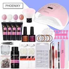 Набор для ногтей, полигель, 80 Вт, светодиодный, лампа для ногтей, Гель-лак, набор, быстрое строительство для наращивания ногтей, твердый, ГЕЛЕВЫЙ, полигелевый, маникюрный набор