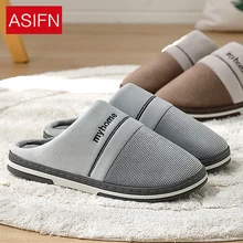 ASIFN/мужские Тапочки большого размера с мехом; зимние домашние Нескользящие тапочки; теплая Домашняя обувь на мягкой толстой подошве; Chinelo Masculino