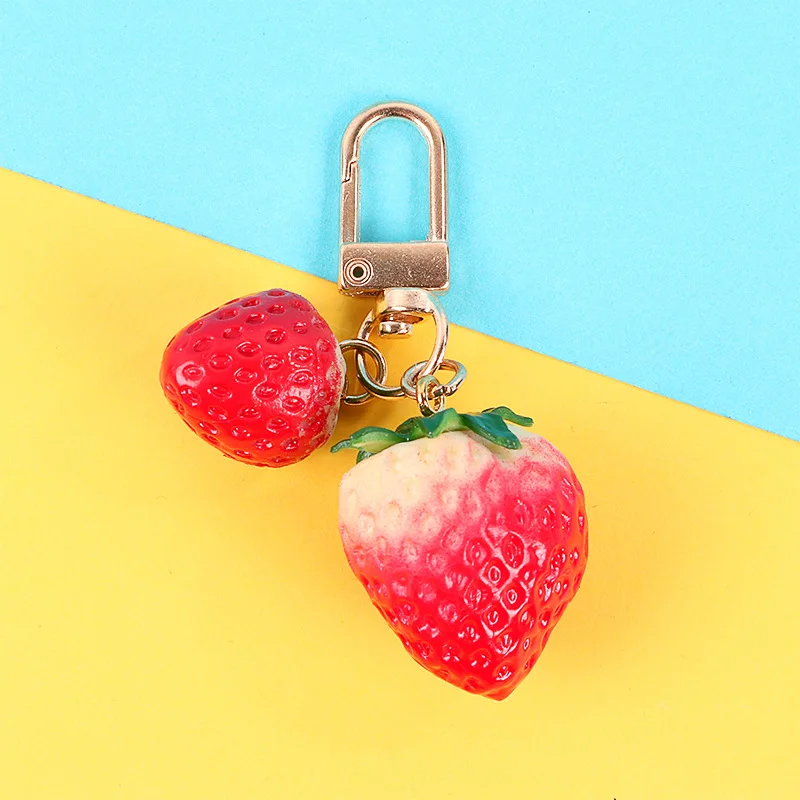 New Cute Bell Creative Simulation Fruit Keychain Pendant Personality Food Egg Bag Charm For Women Girls Keyring | Украшения и