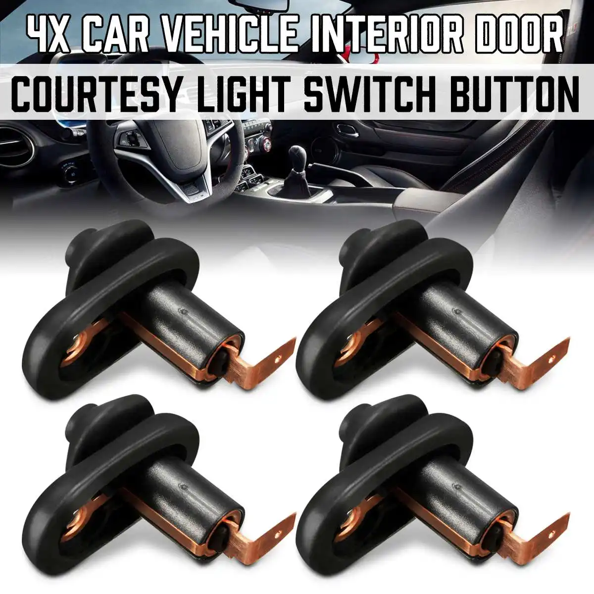 Car Interior Door Courtesy Light Lamp Switch Button Part Black Car Accessories 