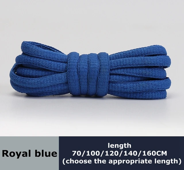 Men's and women's sports shoelaces color flat semicircular shoelace Suitable for all shoes Round laces 23 colors 1 pair Royal blue