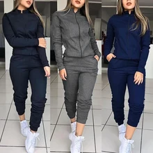 

Spring Autumn Print Tracksuit Women 2 Piece Set Long Sleeve Zipper Jacket+Pants Sport Jogging Suit Female Streetwear Outfit