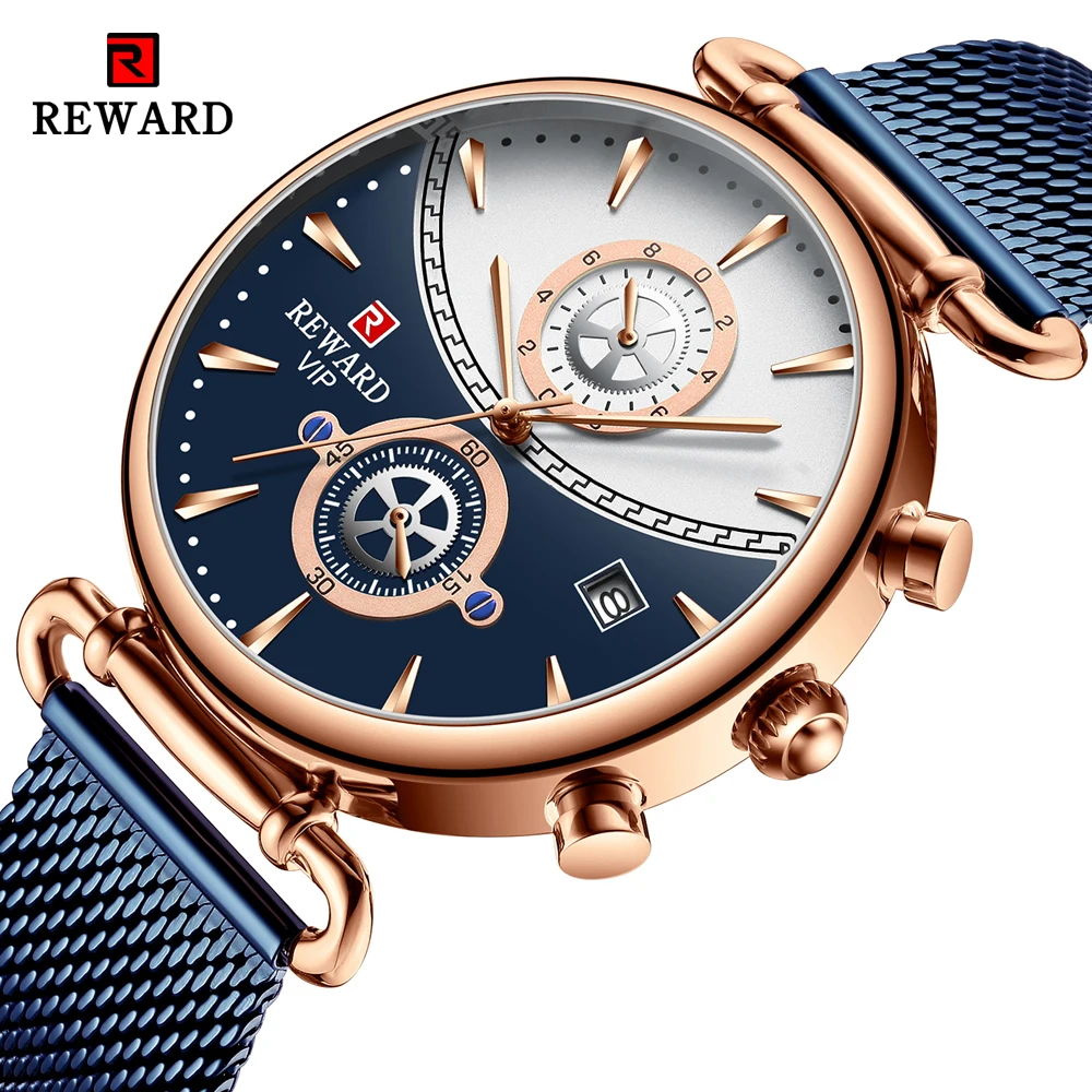 Награда новые мужские часы Топ бренд Роскошные Спортивные кварцевые синие