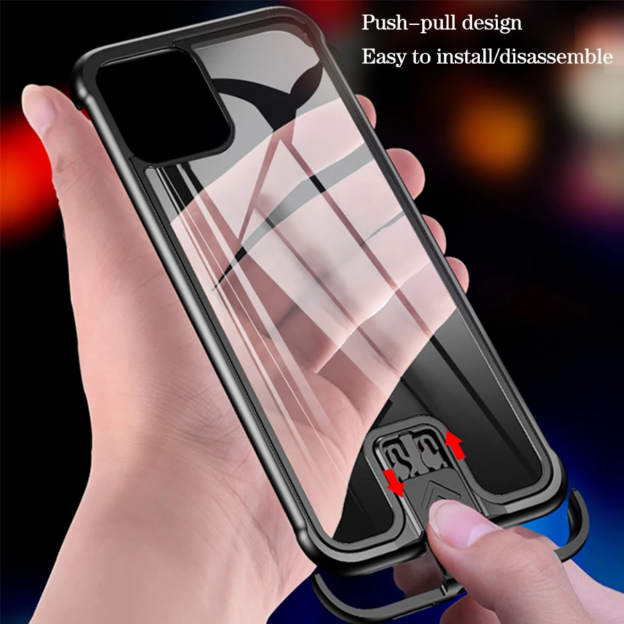 Роскошный тонкий металлический бампер чехол для iPhone 11 Pro Max Xr корпус HD закаленное стекло задняя крышка для iPhone Xs Max 8 7 Plus безрамочный