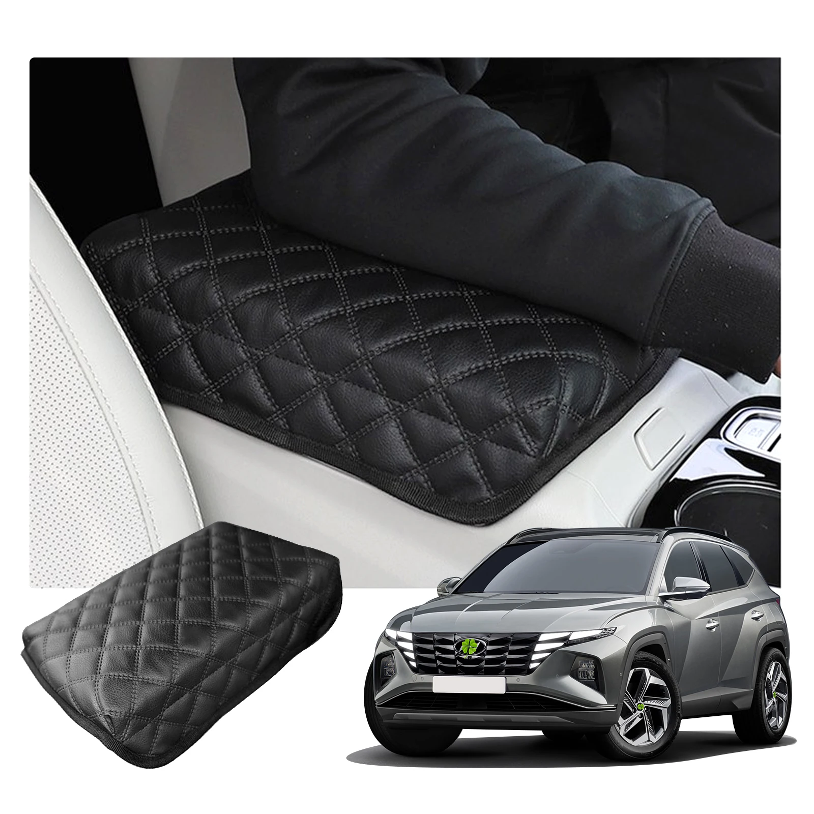 Accoudoir Central Pro.Tec Pour Golf IV, Bora, New Beetle - Rembourré Avec Rangement - Cuir Synthétique Noir