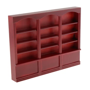 

1/12 Dolls House Handmade Wooden Storage Display 4 Layer Bookshelf Bookcase