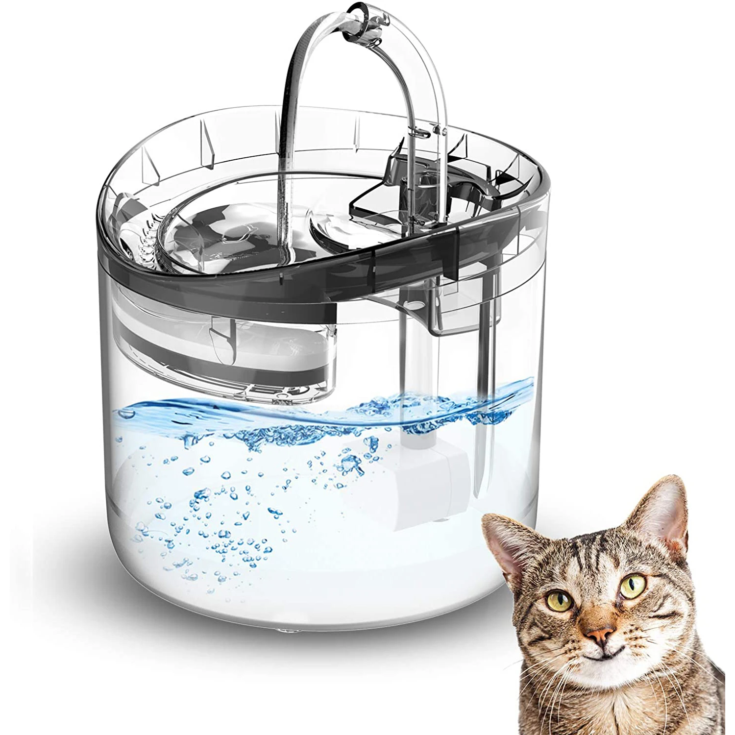 

2L Automatic Dog Cat Water Fountain Transparent Drinking Fountain Cat Electric With Filter Water Pump Dropship Suppliers