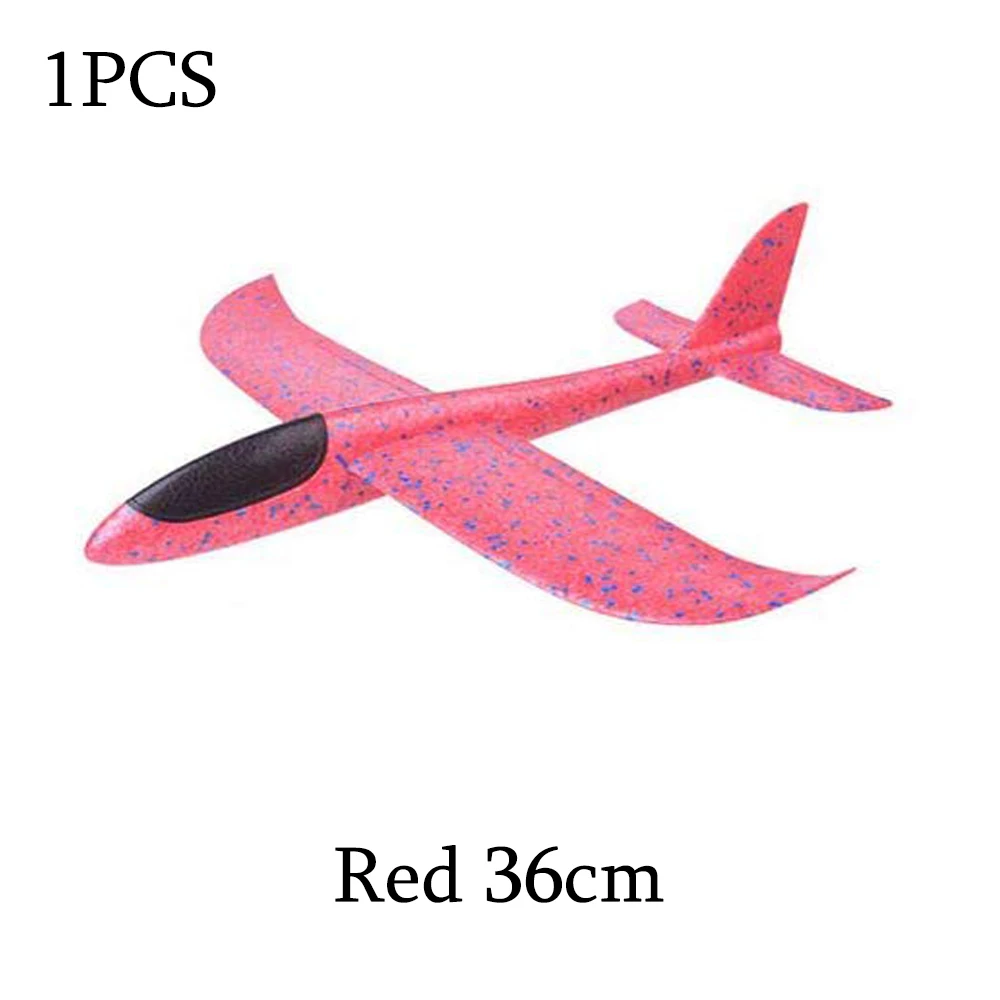 1pcs Red 36cm Пенопластовый игрушечный самолет, 36 см 48 см, режим полета, планер, инерционные модели самолетов, самолеты для детей, Спорт на открытом воздухе - Цвет: 1pcs Red 36cm