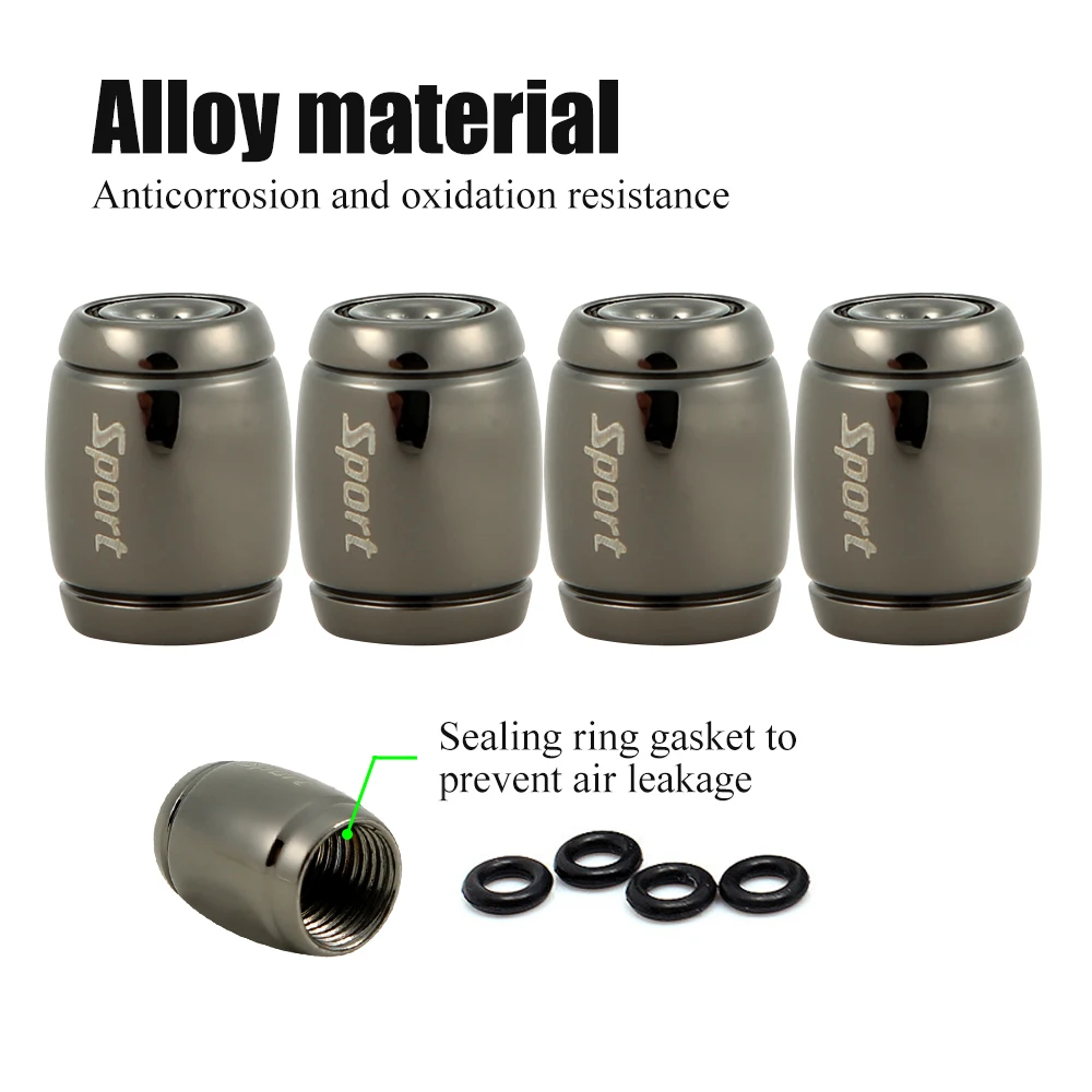 DSYCAR 1Set Fashion Zinc Alloy Anti-theft Sport Car Tire Valve Caps Wheel Tires Tire Stem Air Cap Airtight Cover for Car Styling