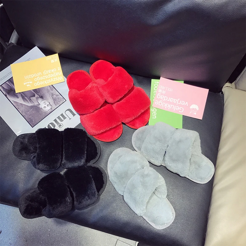 

Winter Plush Slippers 2020 Women Indoor House Soft Cotton Slippers Shoes Non-slip Floor Home Slippers Slides for Bedroom MTX13