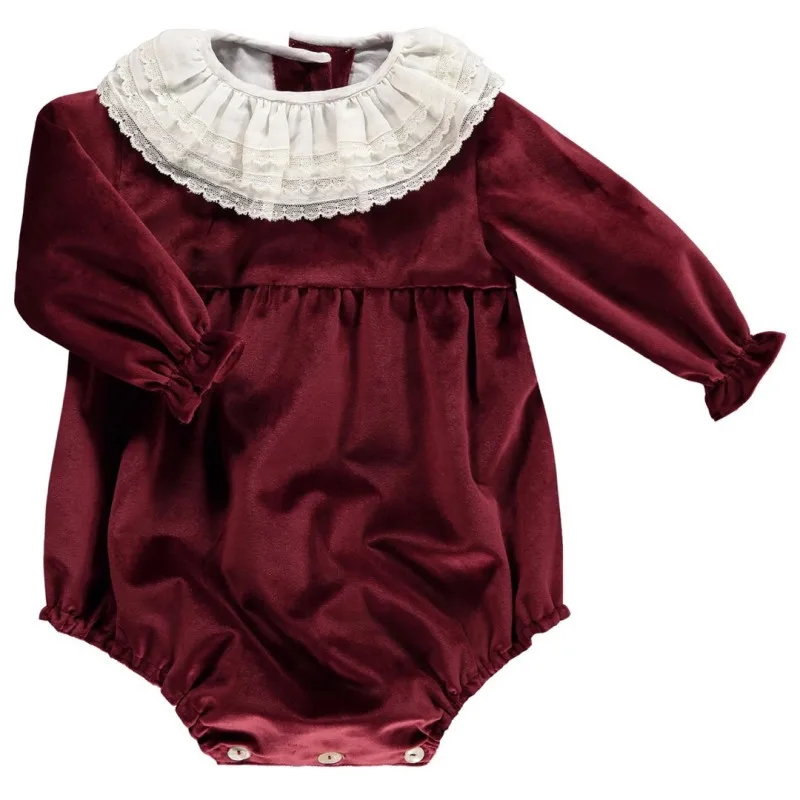 Red Romper Платья-пачки высокого качества на год для девочек, весенне-зимние Бархатные платья-пачки в Королевском Стиле, Высококачественная Брендовая детская одежда - Цвет: Red Romper