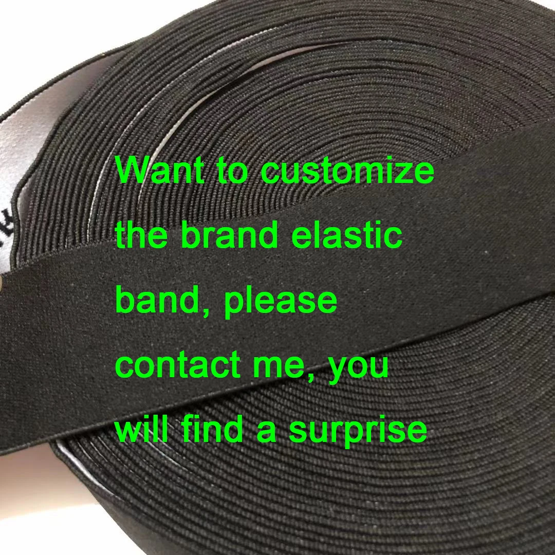 

3/6/10/45 yards jacquard elastic band webbing high quality customized English brand Letter mark