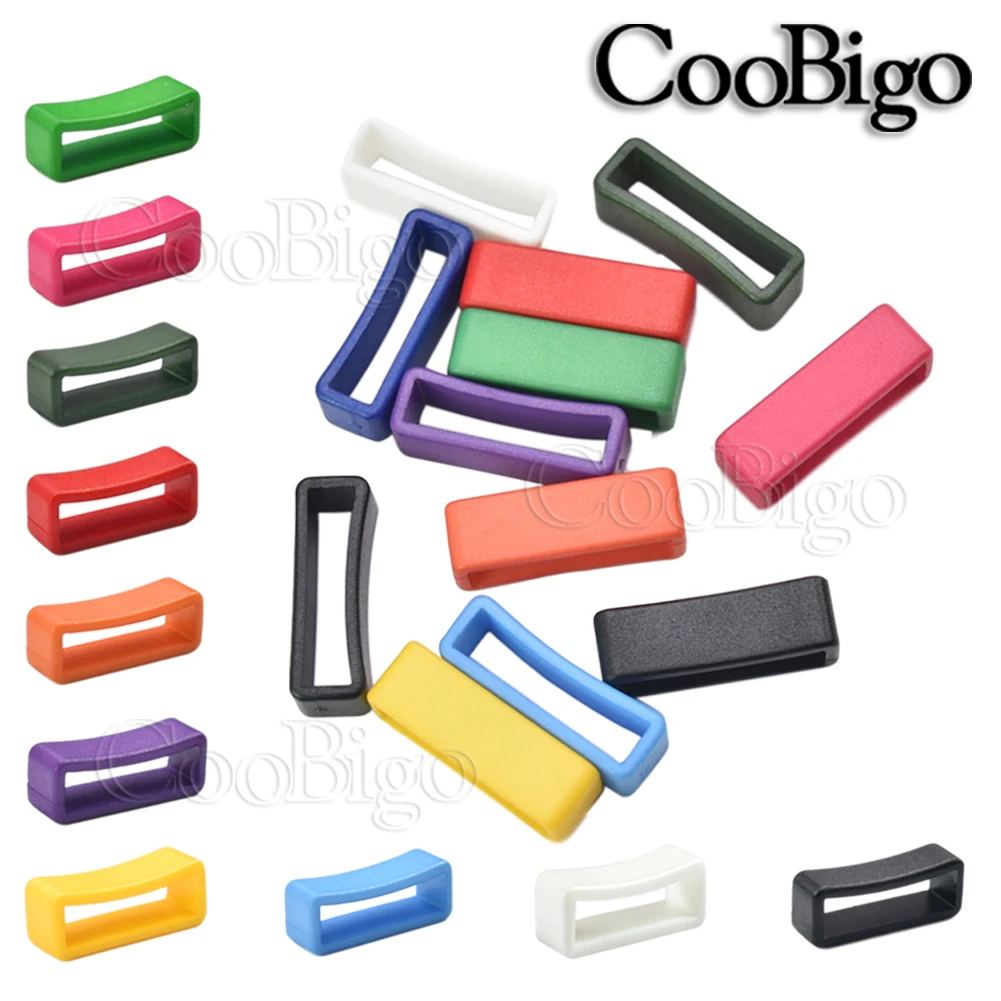 10pcs 18mm Colorful Watchbands Belt Strap Loop Ring Plastic Buckles for Backpack Straps Bags