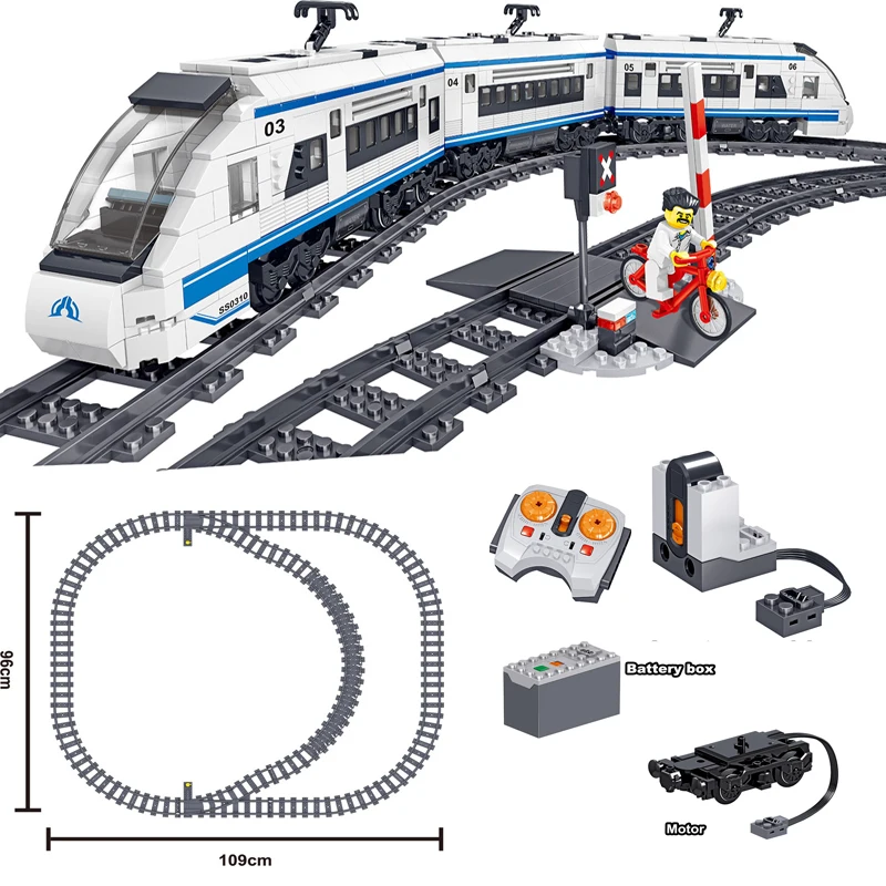 

941Pcs City Remote Control The Harmony High-Speed Passenger Train Model Building Blocks Enlighten Figure Toys For Children
