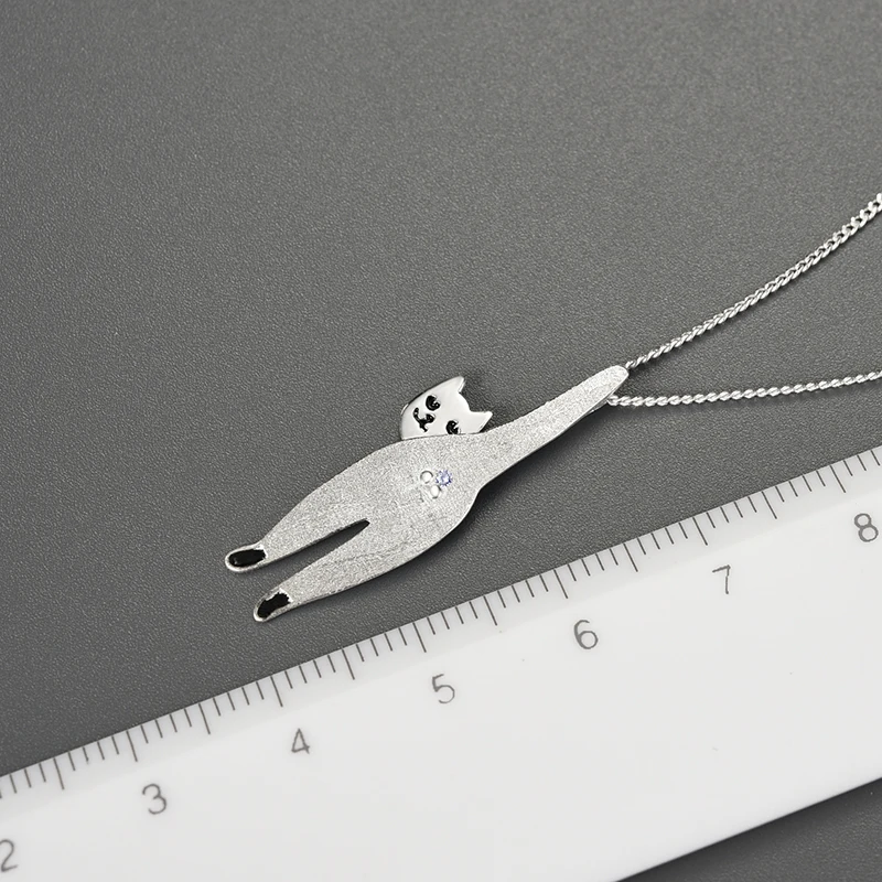 Lotus Fun Collana Gatto In Argento 925 Con Sfera – Ciondolo Artigianale Lunghezza 43cm, Idea Regalo - 3