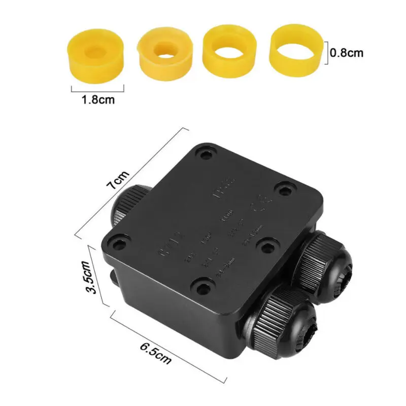

Waterproof Junction Terminal Box 3-Way 24A 450V Cable Connector Kit Equipment