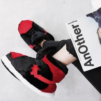 

Women's Winter Cotton Slippers Foam Sneakers Warm Bread Fat Shoes Ladies Cute Slides Indoor Warm Plush Home Shoes Size 35-43 Hot