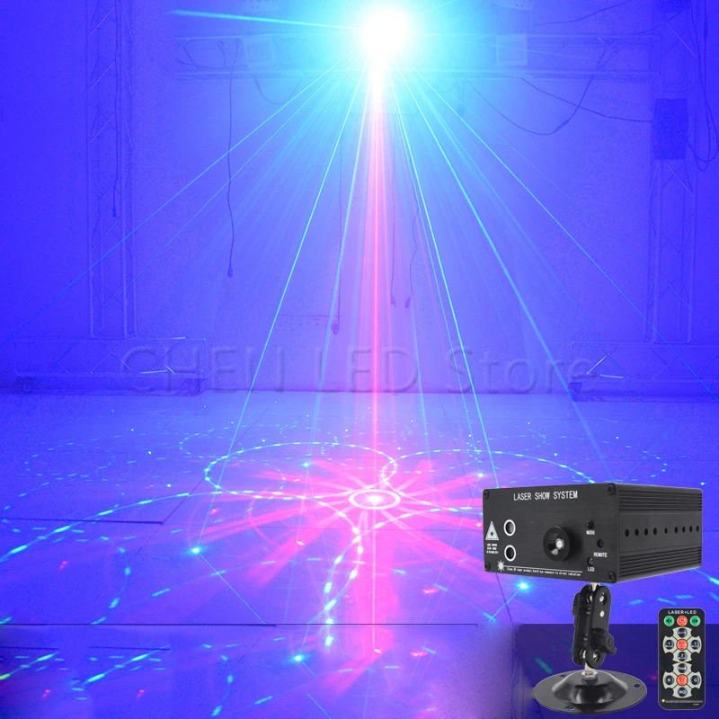DJ лазерный сценический светильник полноцветный 96 RGB или 48 RG узоры проектор 3 Вт