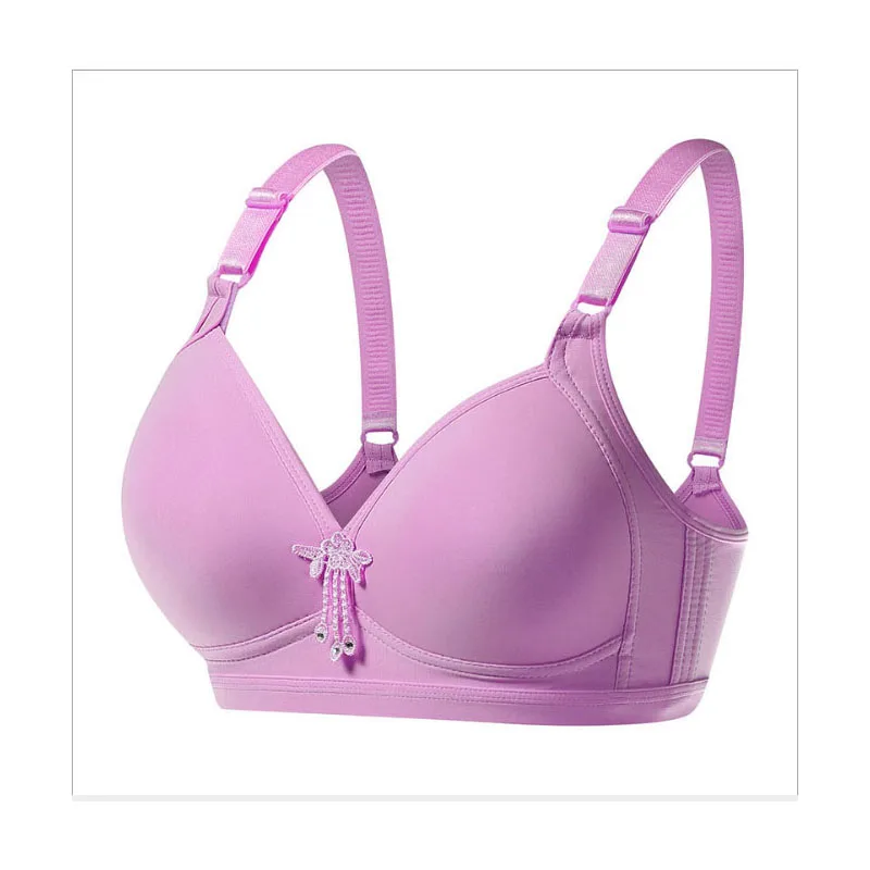 5 Colors French fashion Lavender black bra women wire free Big Bust 75 80 85 90 95 100 B C D cup bralette push up tops bh C07 4