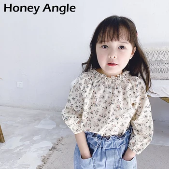 

Honey Angle Spring Autumn Kids Shirt For Girls Korean Version Floral Printed Toddler Baby Pullovers Toddler Baby Clothes 12M-6T