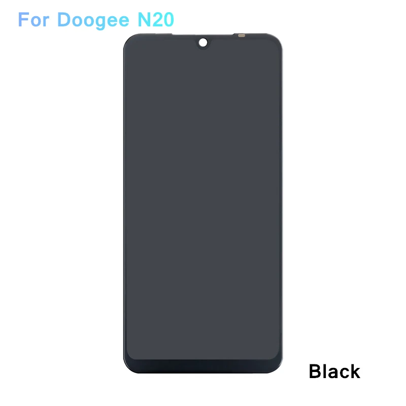 Doogee N20 ЖК-дисплей+ сенсорный экран протестированный ЖК-дигитайзер стеклянная панель Замена Для Doogee N20 - Цвет: Черный
