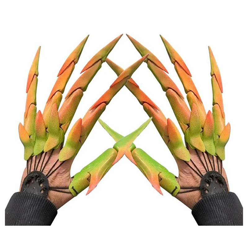 1Pair Halloween Articulated Finger Gloves Flexible Funny Costume Party Ghost Claw Props Hand Model | Дом и сад