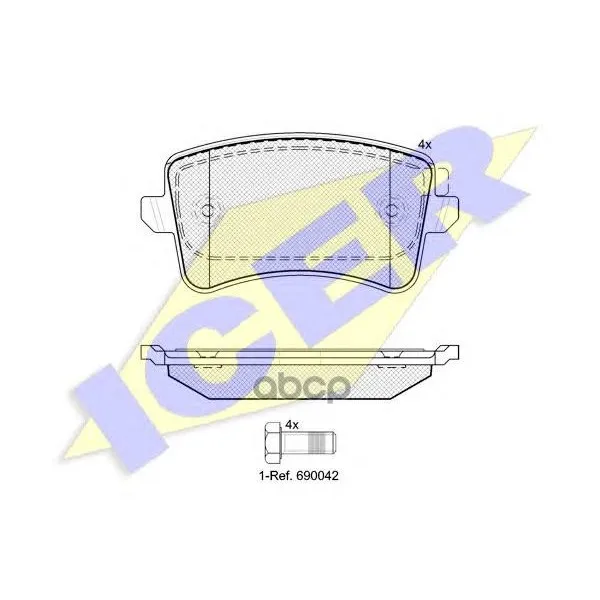 181835_колодки Дисковые Задние! Audi A4/A5 1.8tfsi-3.2fsi/2.7tdi 07 Icer 181835 Icer арт. 181835