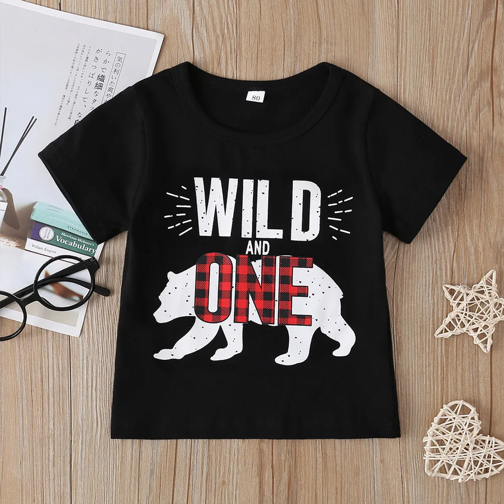 Cartoon Print Baby Boys Clothes Set Letter Short Sleeve Tops+trousers Cotton Baby Outfits 2020 Summer Kids Clothing For Boy D35