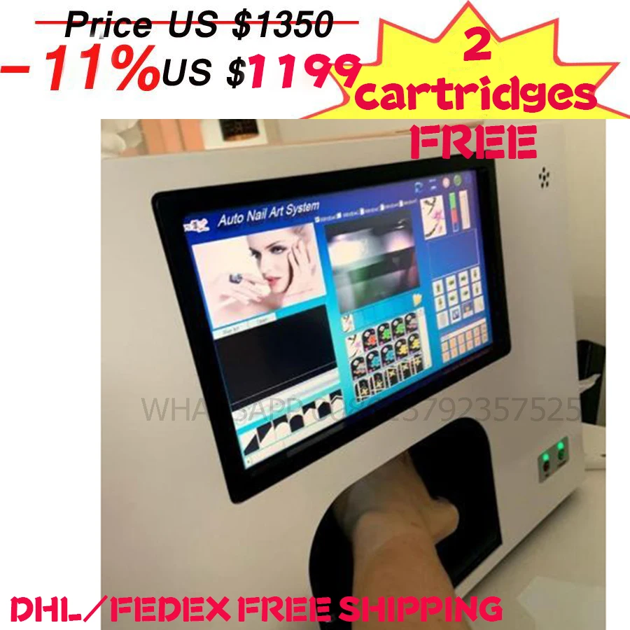  UPGRADED CE approved Computer build inside nail printer 5 nails printing machine digital nail print