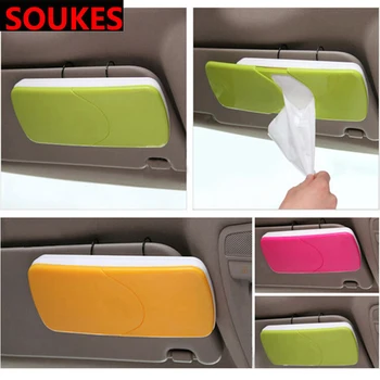 

1PCS Colourful Car Sun Visor Tissue Trash Box For Skoda Octavia A5 A7 Kodiaq Superb 2 Rapid Fabia 1 Porsche 911 Cayenne Macan
