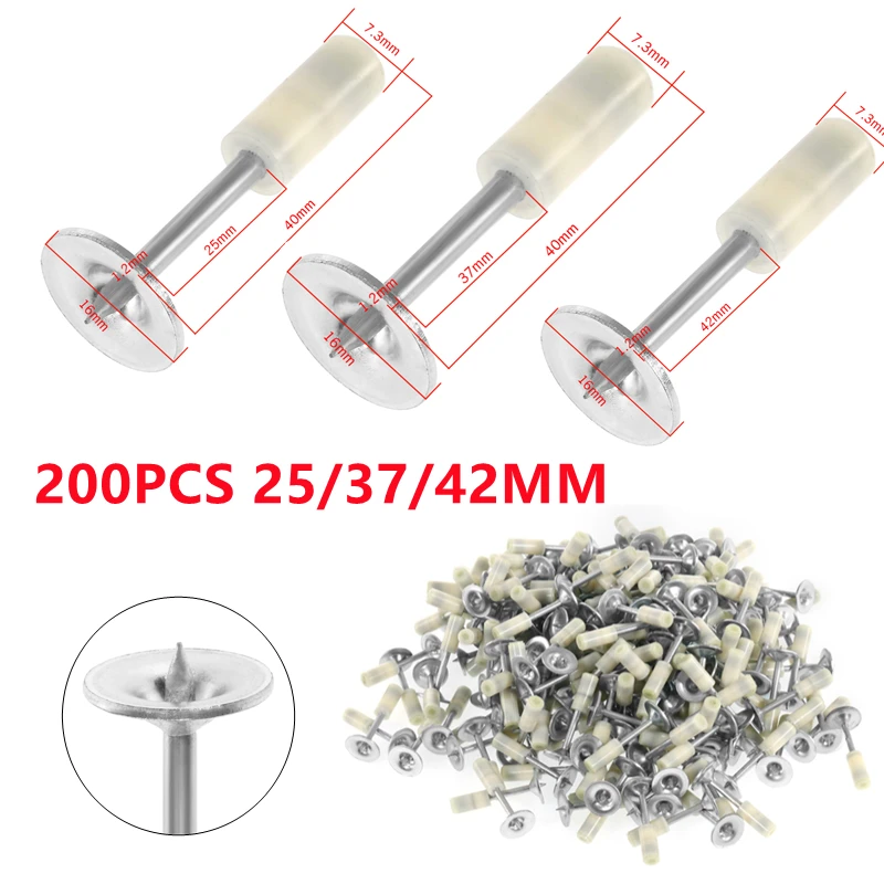 200Pcs 25/37/42m Nails Fits 7.3mm Manual Tufting Gun Steel Rivet Tool Concrete Wall Anchor Wire Slotting Device Part | Инструменты