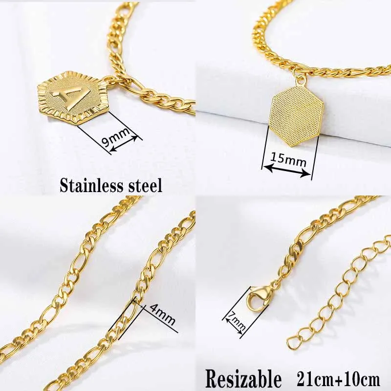 Initial Anklets Bracele for Women Stainless Steel Letter Leg Chain Gold Men Ankle Bracelet A-Z Alphabet Anklet Christmas Gifts - Image 4