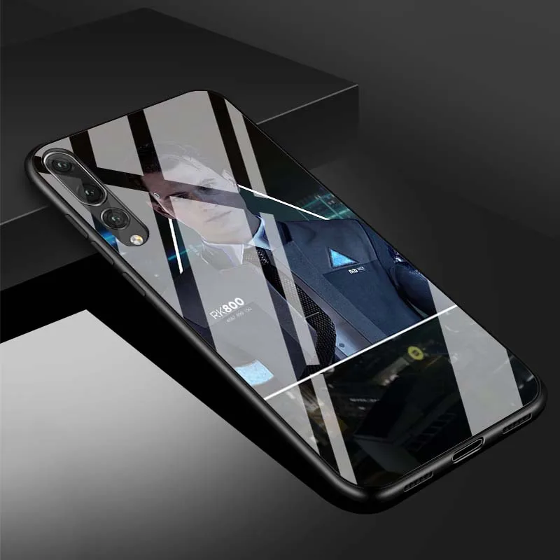 Детройт стать человеком RK800 Коннор закаленное стекло чехол для телефона huawei P20 P30 lite P20 P30 PRO MATE 20 lite 20 PRO Honor 10 - Цвет: B19071303-09.jpg