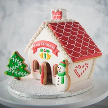 8 шт./компл. 3D Рождество формочки для печенья Форма для торта, печенья Fondant(сахарная) резак DIY Инструменты для выпечки рождественский дом для сладких изделий украшения выпечки Пластик пресс-форм