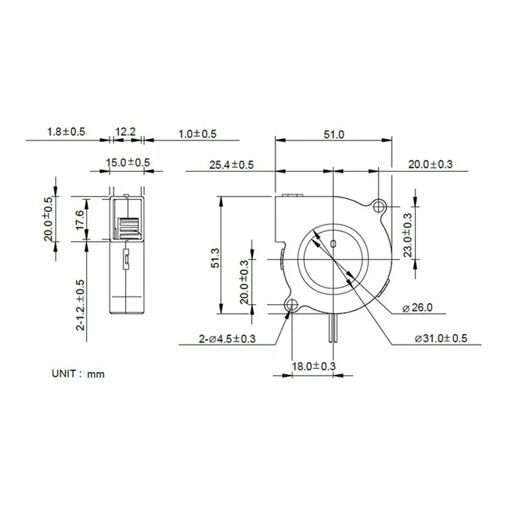 3D принтер части DC 24V охлаждающий вентилятор Ультра тихий турбинный маленький 5015