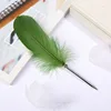 Europe Retro Feather Ballpoint Pen Creative Stationery Student  Writing Prize Advertising Gifts Office Signature Pen Supplies ► Photo 2/6