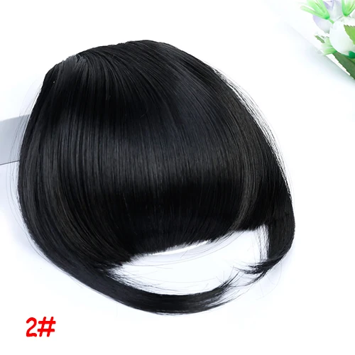 TALANG Neat Front Fringe Clip In  Hair Bangs  Hair Extensions Sweeping Side Blunt Bang Natural Black Brown Hairpieces 2