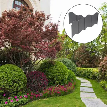 

20Pcs Interlocking Garden Fence Edging Kit Plastic Lawn Edging Plant Border Decorations No-Dig Pound-in Garden Edge in stock