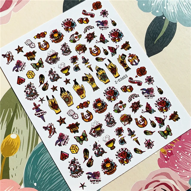 Z-D3702 Z-D3706 Colorful butterfly 3D Back glue Nail decal Nail sticker Nail decoration Nail art Nail ornament Z-D3635