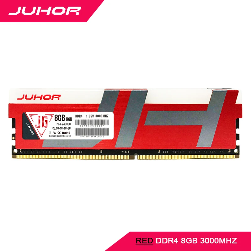  JUHOR ddr4 in RAMS 8gb Desktop Memory with Heat udimm 2666mhz 3000mhz PC RAM 1.2V New dimm Ship mem