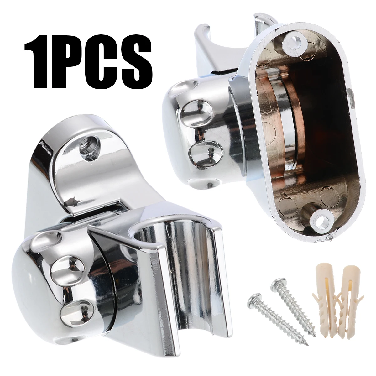 1pcs 8 x 7.3cm Adjustable Chrome ABS Silver Bathroom Shower Head Holder Stand Wall Mounted Bracket Bathroom Fixtures
