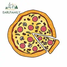 EARLFAMILY 13cm x 13cm Anime Pizza Funny Car Stickers Bumper Trunk Truck Graphics Waterproof DIY Fine Decal Car Accessories